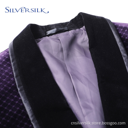 Velour Herrenanzüge Lila Herren Blazer Partymode